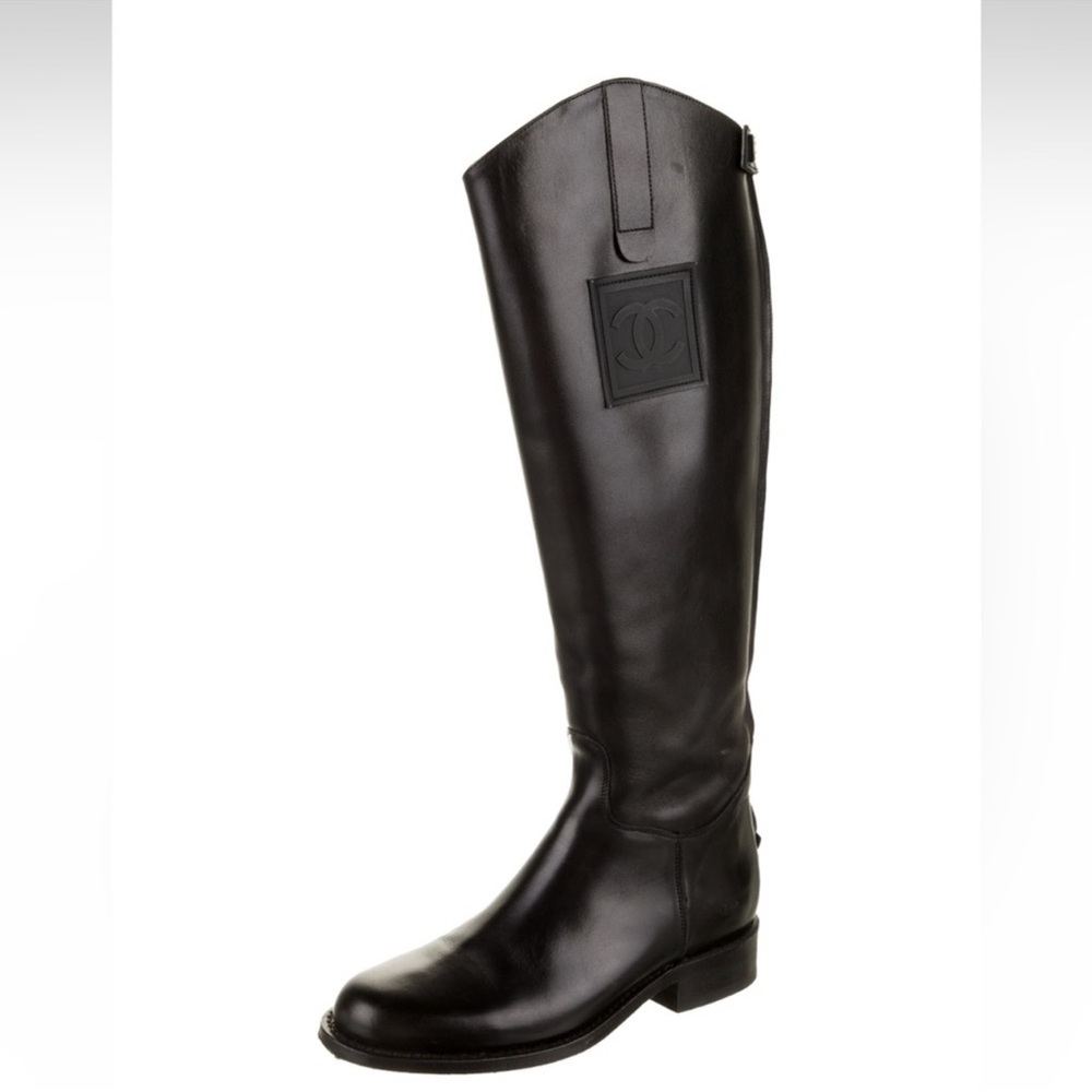 CHANEL Black Heeled Boots